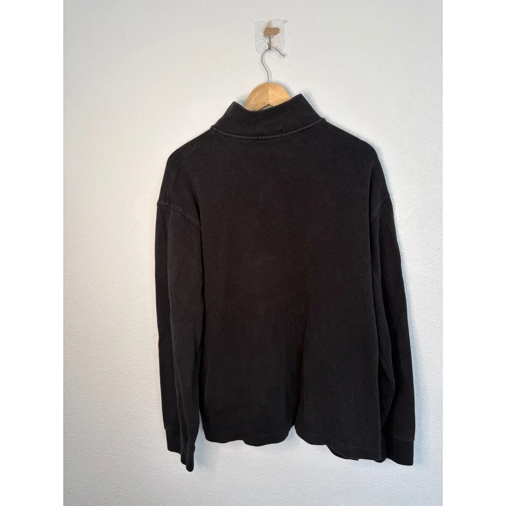 Polo Ralph Lauren Mens XL Black Quarter Zip Pullover Sweatshirt Red Pony‎ Logo